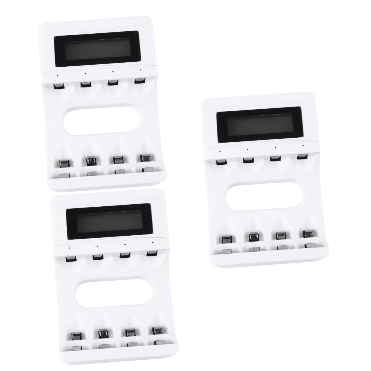 Hemobllo 3pezzi Caricabatterie Usb Per Batterie Ricaricabili Con Display Lcd Caricatore Slot Per Pile Sicurezza e Funzionalità Avanzate Compatibile Con Vari Tipi Di Batterie Ricaricabili