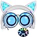Cuffie Orecchie di Gatto con D'ardore, Pieghevole Ricaricabile Cablate Auricolari per Computer Portatile,Smartphone,MP3 (Bianco)