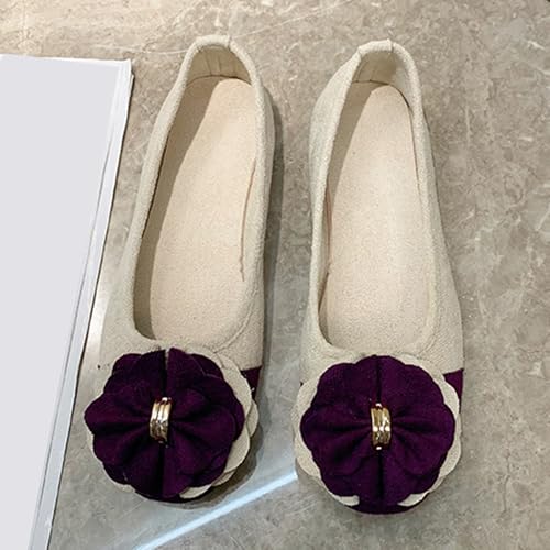 Bow Ballet Flat Women Two Tone Dolly Shoes2