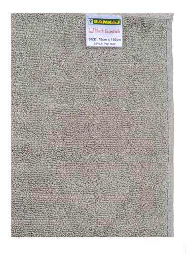 Image of RAMRAJ COTTON Premium Soft & Absorbent | Bath Terry Towel | Size : 75 cm *150 cm - Light Brown
