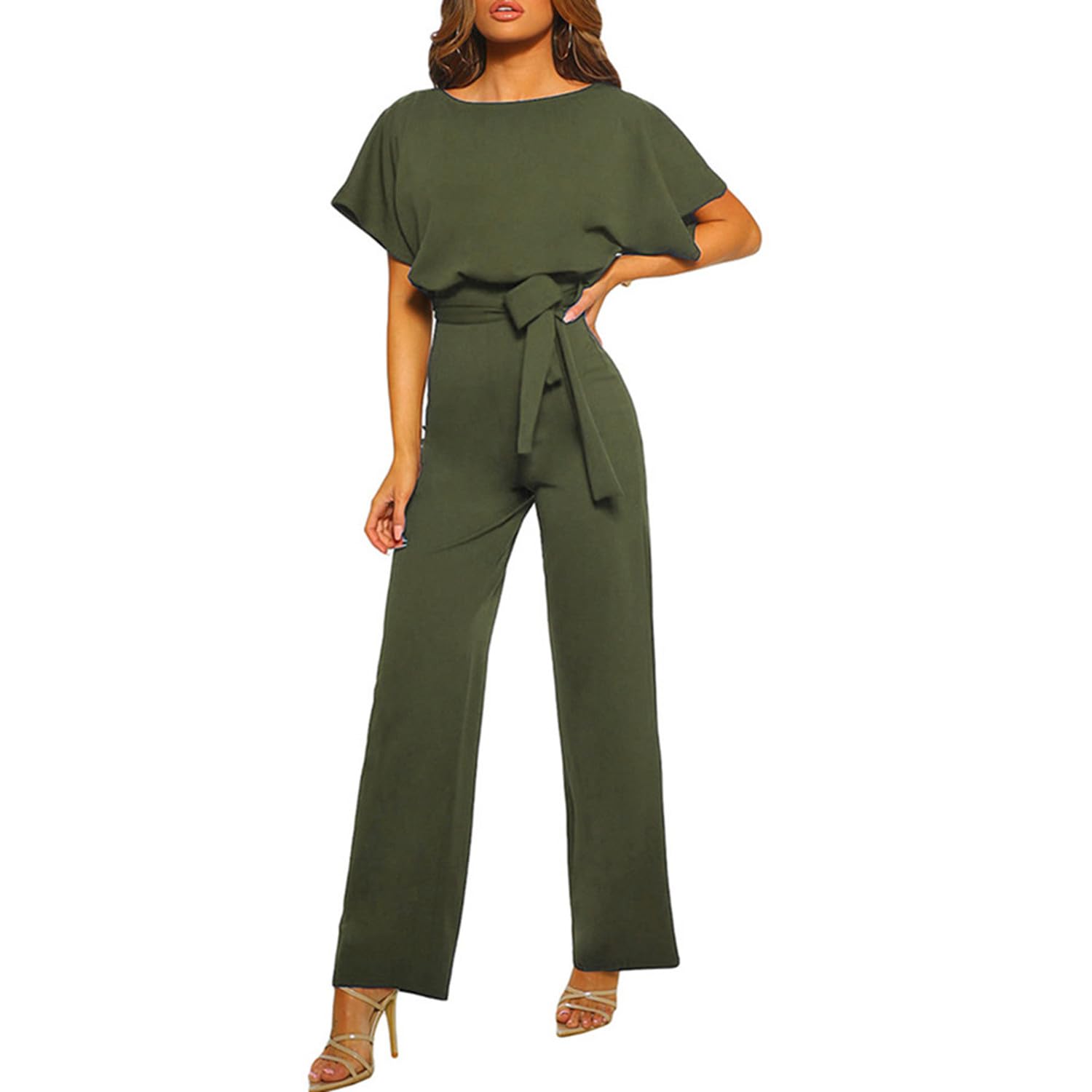 Tute da Donna Monopezzi e Tutine da Donna Lunghe a Gamba Larga con Cintura Pantaloni Lungo Elegante Jumpsuit