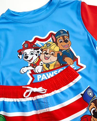 Image of Nickelodeon Paw Patrol TMNT Boys Rash Guard Set UPF 50 Swim Shirts & Trunks