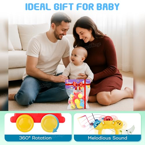 Image of Zest 4 Toyz Baby Rattle Toy For Toddlers 6 Piece Colorful Musical Rattles for Newborns BPA free Non Toxic Safe for Kids Rattle Toys Gift Pack for Babies Infants Toddlers Early Learning & Play Multicolor
