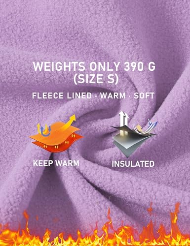 Image of MoFiz Womens Fleece Lined Softshell Jacket Hooded Lightweight Insulated Puffer Hybrid Down Jacket Full Zip Running Coat