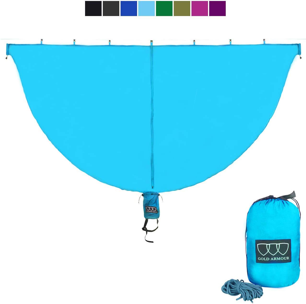 Gold Armour Hammock Bug Net, Mosquito Net Bugs - Premium Mesh Netting, Guardian of No See Um and Insects - Perfect Equipment Gear Accessories for Your Double Hammocks and Single Hammock (Sky Blue)