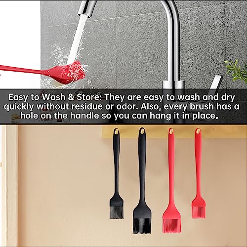 image for Yizerel 4 Pack Silicone Basting Pastry Brushes, Oil Brushes Heat Resis