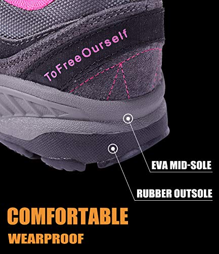 TFO Women's Hiking Shoes Anti-Slip Breathable Sneaker for Outdoor Walking Trekking Grey
