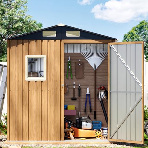 Panovue 6X4FT Garden Storage Shed with Lockable...
