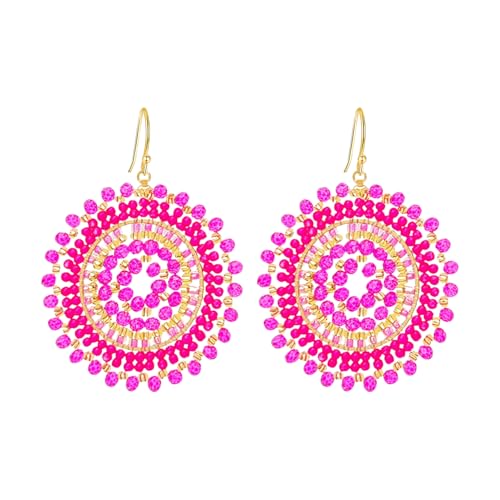 DGHEGDUI 1 Par De Aretes Rojos Rosas, Aretes Trenzados De Moda, Aretes De Viaje En La Playa, Accesorios De Compras De Viaje, Accesorios para Fiestas De Graduación.