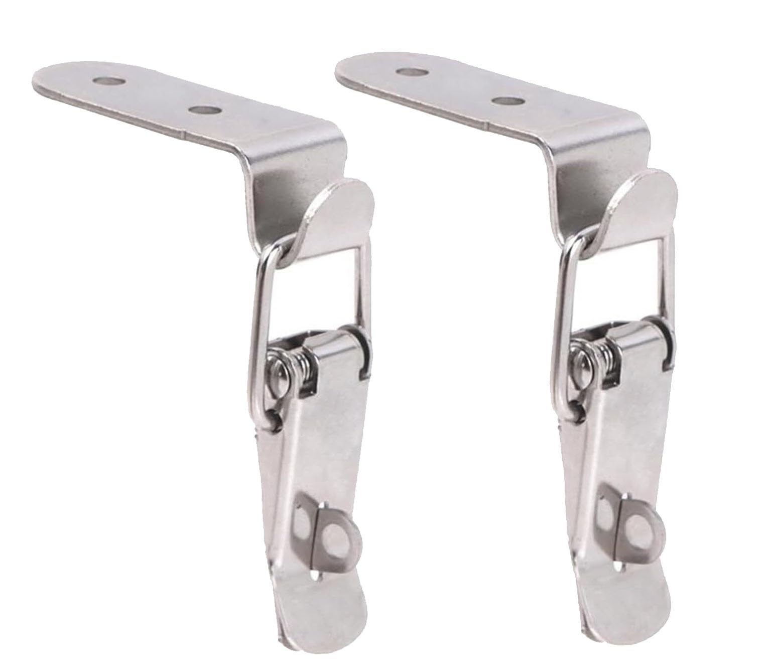 2Hook Lock Stainless Steel Spring Loaded Draw Toggle Latch Clamp Clip Hasp(B 304 Stainless Steel,108mm)