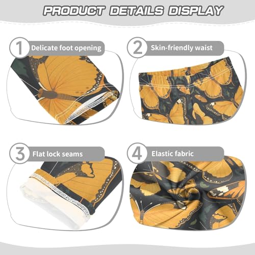 KLL Monarch Butterfly Toddler Girls Active Leggings Stretch High Waisted Yoga Pants Gym3