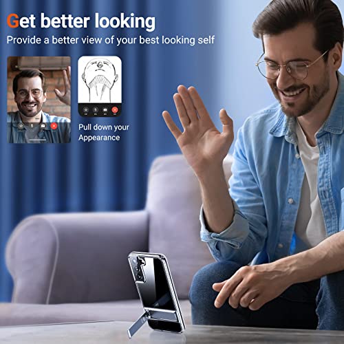 TORRAS for S22 Case O3 Light Series 360 Magnetic Stand, [Ultra Clear][Military-Grade Protection][Fit for MagSafe] Slim Transparent Anti-Scratch Back, Non-Slip Phone Case, Clear — view 2
