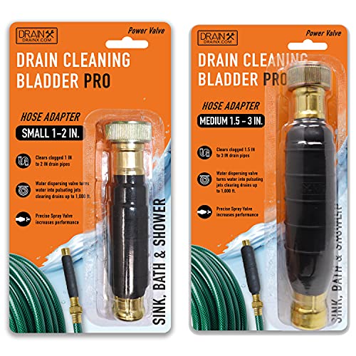 DrainX Hydro Pressure Drain Cleaning Bladder Pro Fits 1″ to 3″ Drain