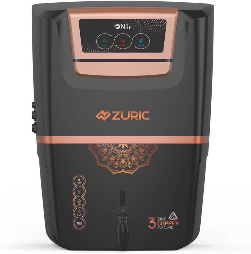 Zuric RO + UV + Minerals Water Purifier with LED Display, 15 L Storage, World Class RO Membrane & Heavy Duty 100 GPD Pump, For Home & Office, 1 Year Warranty, Colour Black-image-23