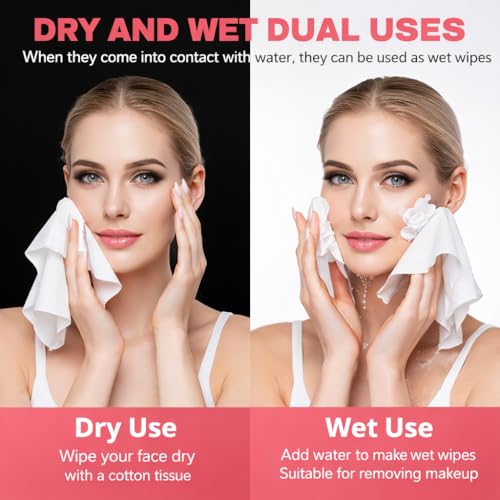 Image of Adbeni Disposable Face Towels | Premium Spunlace Cotton | Pack of 50 | Wet & Dry Use 9x9 Inch | Soft Facial Wipes | Ideal for Cleaning Makeup Removal, Salon, Spa, Baby Care, Skin Care & Travel