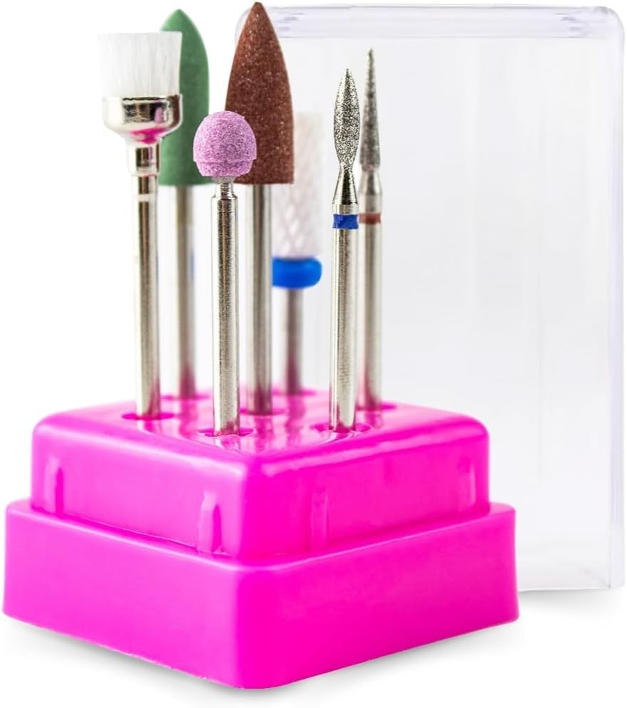 NAILWIND Nail Drill Bits Set, 3/32inch Professional Ceramic Safety Bits for Nail Drill, Diamond Cuticle Efile Nail Drill Bits, Remover Bits for Acrylic Gel Nail Tech Manicure Pedicure (3/32inch, 7, count) 3