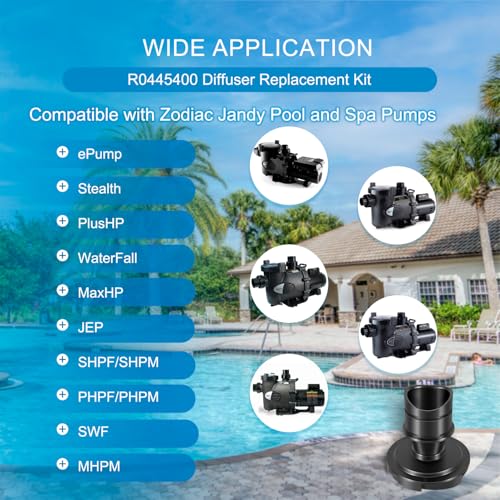Zymurgoes R0445400 Diffuser with O-Ring and Hardware Replacement Kit for Zodiac Jandy ePump, Stealth, PlusHP, Waterfall, MaxHP Series Pumps Models JEP, SHPF/SHPM, PHPF/PHPM, SWF, MHPM