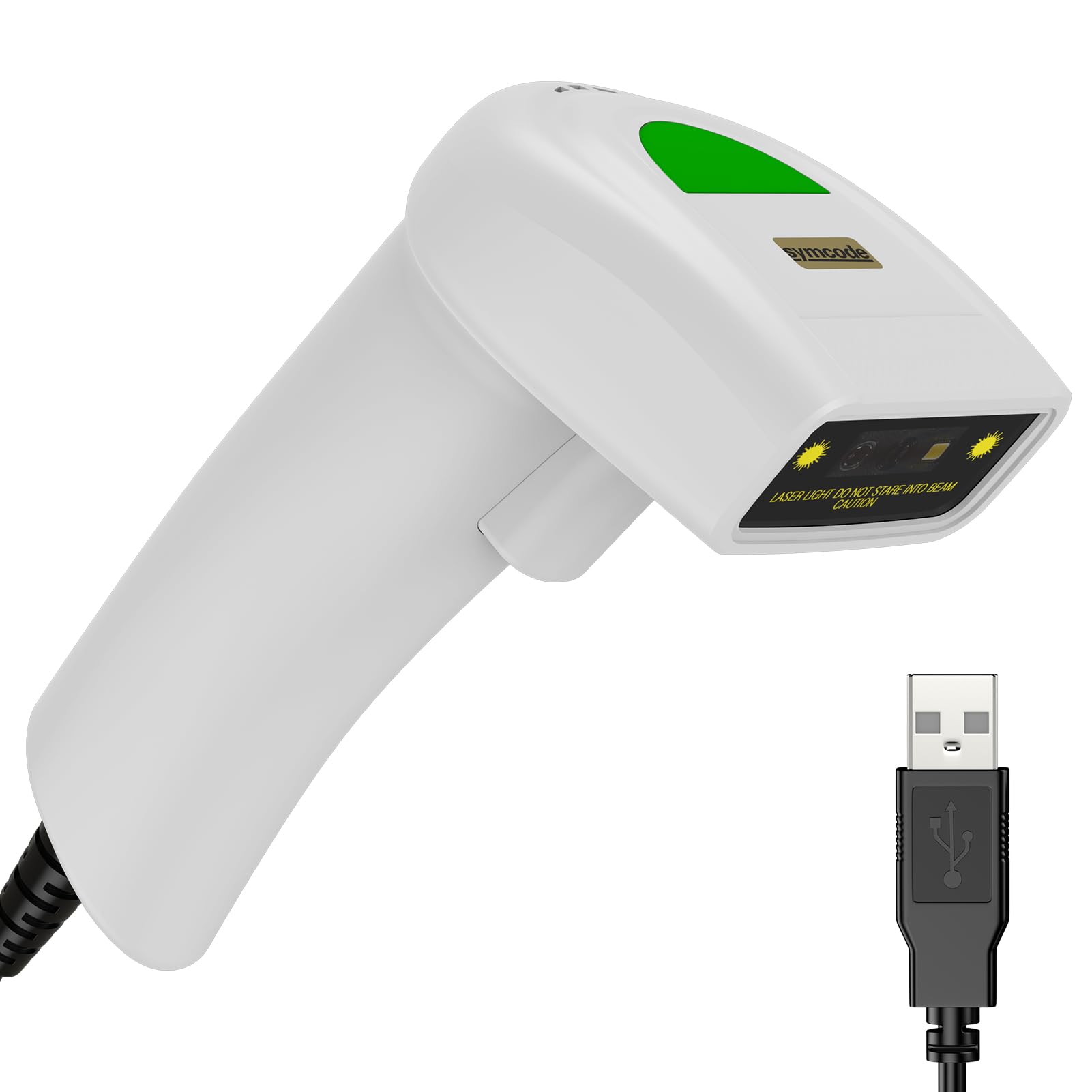 symcode2D USB Barcode Scanner Handheld Wired QR Code Scanner PDF417 Data Matrix Bar Code Scanner with Long USB Cable for Warehouse, Library, Supermarket, POS