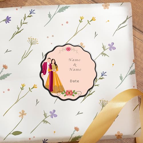 Image of Brown Cloud Personalized Printed Message /Name /Quote Gift Label /Sticker for Wedding Gifts /Favors (LB WEDD 007)(Pack of 40)