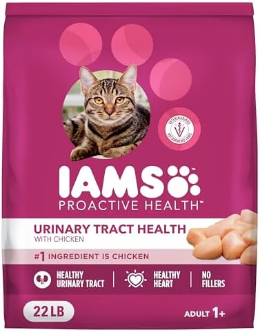 IAMS Proactive Health Dry Cat Food, Urinary Tract Health, Adult Cat Food Dry Recipe with Chicken, 22 lb. Bag