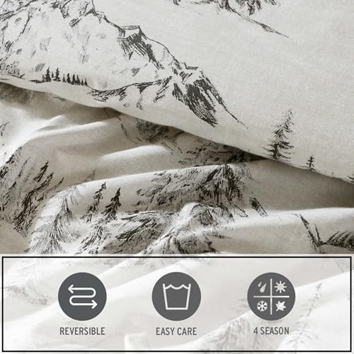Image of Eddie Bauer - King Duvet Cover Set, Super Soft Bedding with Matching Sham(s), Bedding Set, Oeko-Tex Certified (Rocky Mountain Cabin Grey, King)