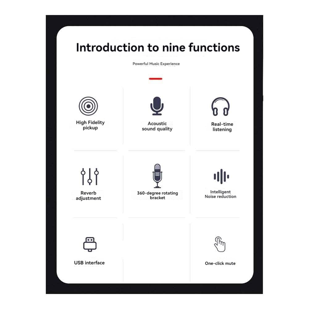 MicróFono USB Profesional Plug Play, MicróFono De Estudio con Soporte para Juegos, Chat En LíNea, Videos, TransmisióN De Voz A