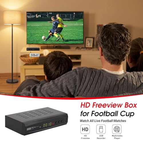 Image of August DVB482 Freeview HD Recorder - Set-Top Receiver Boxes, HDMI 1080p - Watch & Record Two Channels - EPG, TimeShift, USB Recording, Multimedia Player - Not Compatible With Satellite