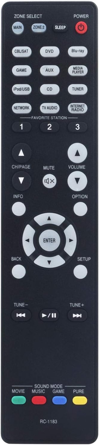 RC-1168 Remote Control Replace for Denon AV Receiver Sub RC-1170 RC-1183 RC-1157 RC-1156 AVR-1713 RC-1169 AVR-1613 AVR1713 RC1169 AVR1613