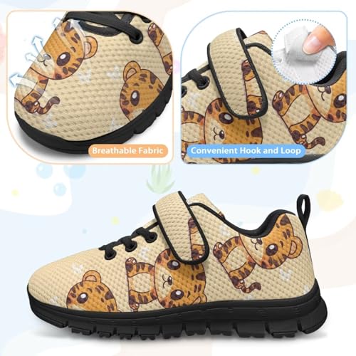 Kids Shoes Comfortable Breathable Hook and Loops Athletic Running Shoes for Litter Kids Non-Slip Lightweight School Sport Sneaker for Boys Girls US 11-154