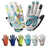 Fahrradhandschuhe Kinder für Jungen Mädchen Alter 4-12, MTB Handschuhe Paar Outdoor Sport Rennrad Fahrrad Bike Handschuhe Frühling Sommer (S, Himmelblau)