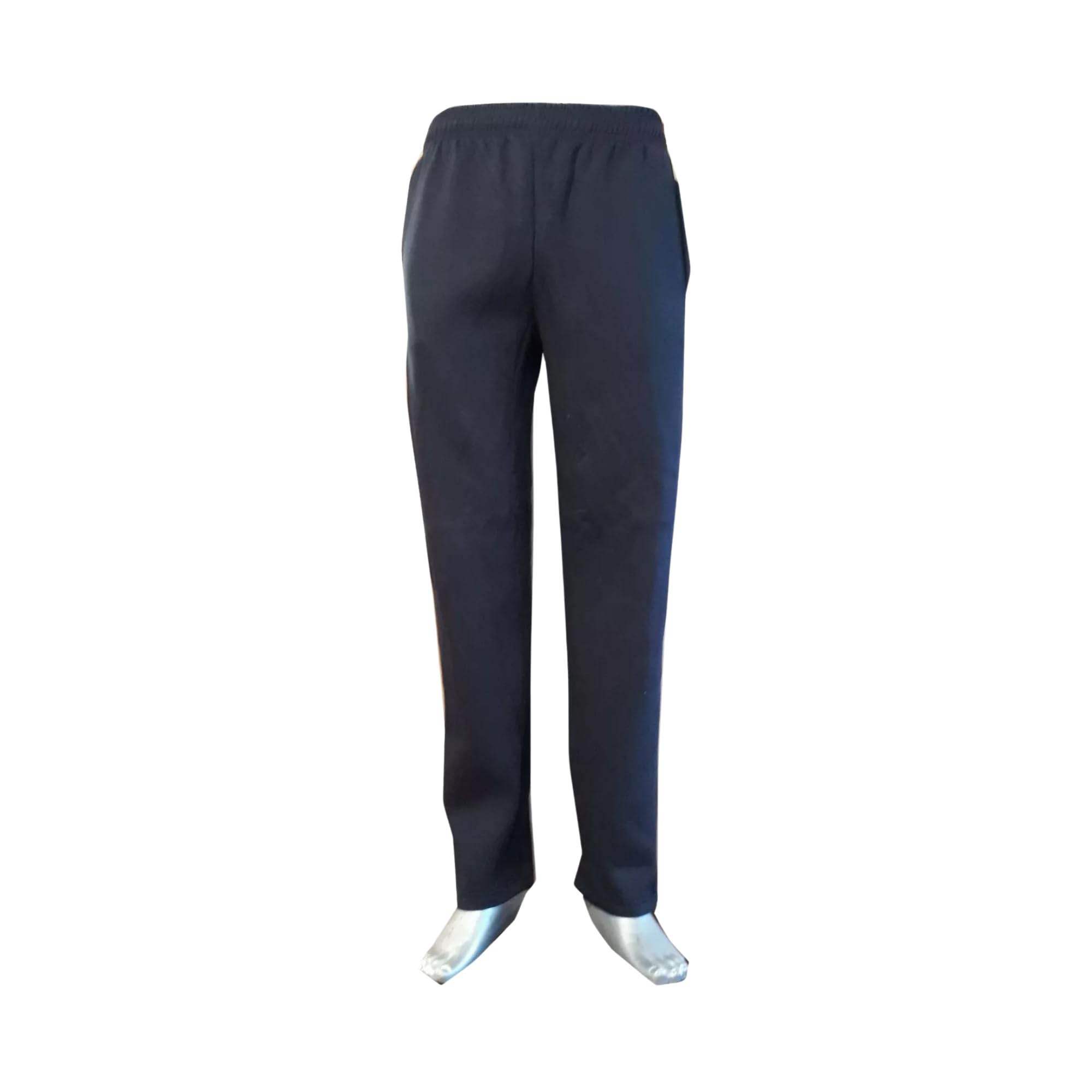 Open Hem 25 Length Fleece Jogging Bottoms Sports Joggers Length Zip Pocket (Navy, Medium 25 Leg)