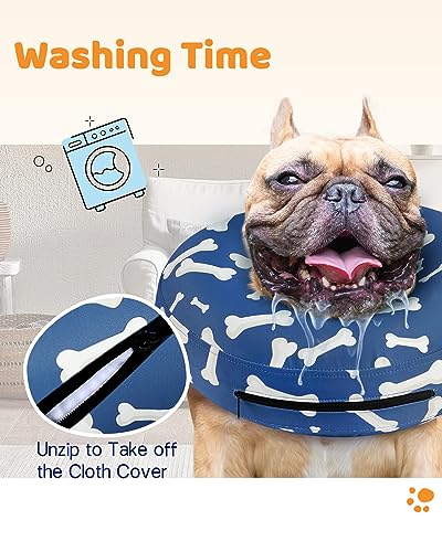 Image of Supet Inflatable Dog Cone Collar Alternative After Surgery, Dog Neck Donut Collar Recovery E Collar, Soft Pet Cone for Small Medium Large Dogs