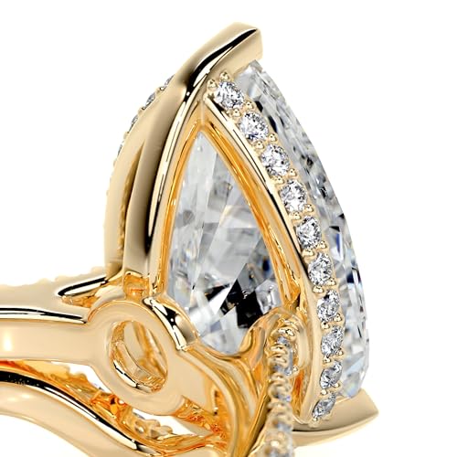 1-5 CT Moissanite Engagement Ring Colorless VVS1 10K 14K 18K Solid Gold & 925 Sterling Silver Hidden Halo Moissanite Bridal Rings Set Engagement Wedding Anniversary3