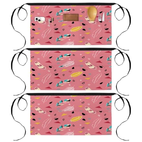 Demi-tablier de cuisine avec 3 poches pour simplifier le nettoyage du foyer