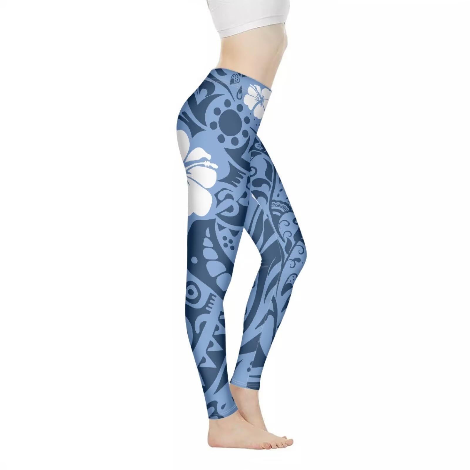 Bulopur Sunflower Workout Legging Pants Full Length, Leopard Women Tummy Control Yoga Pants, Long Leggings for Sport Running