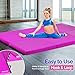 Matladin 6' Folding Tri-fold Gymnastics Gym Exercise Aerobics Mat, 6ft x 2ft x 2in PU Leather Tumbling Mats for Stretching Yoga Cheerleading Martial Arts (Purple)