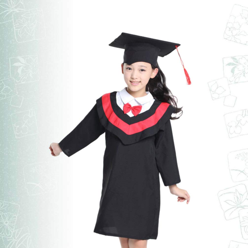 Amosfun Kids Graduation Gown and Cap with Tassel Set for Preschool Kindergarten Ceremony, Toddler Academic Bachelor Costume for Photography (Red, 120cm) - Image 9