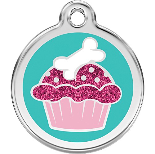 Red Dingo Personalized Glitter Cup Cake Pet Id Dog Tag (Medium) #TOP18
