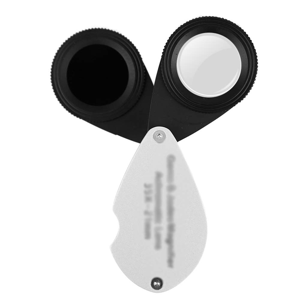 asdchZen Magnifying Glasses,Jewelers Magnifying Glass 35X Hd Lens Microscope Double Color Filter Mini Magnifier Jade Jadeite Identification Tool For Coins Crafts Watch Carvi