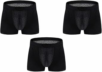 POCHY 3-Packs Health Care Magnetic Therapy Energetic Underwear High Stretch Boxer Brief for Men Soft Inner Pants