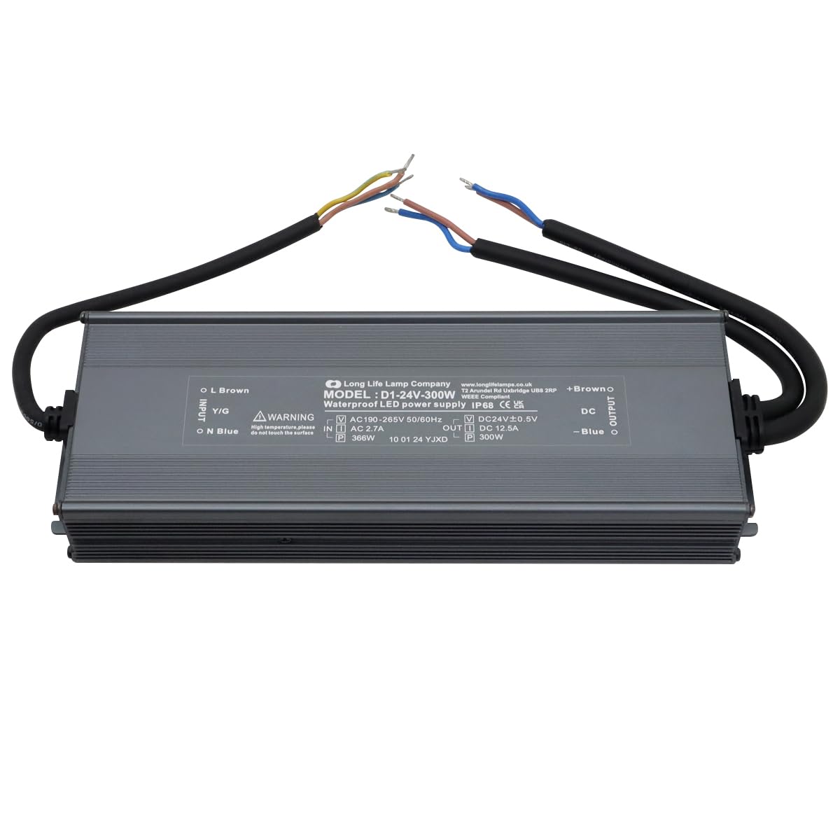 LED Driver 24V Output Low Voltage IP68 Waterproof Transformer 24 volts (300, Watts)