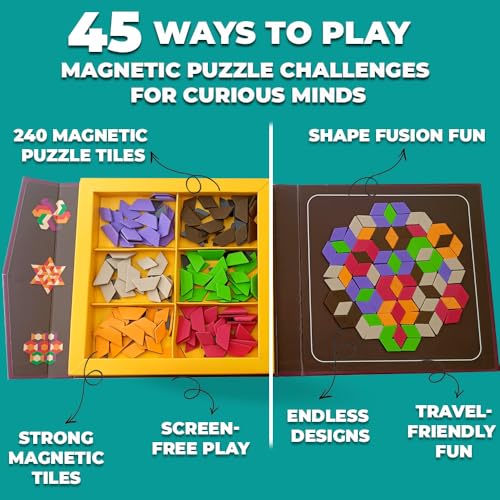 Image of PELIKAS TOYZ Magnalogix Magnetic Mosaic Mandala Art Kit for Kids 6-12 Years - Educational Puzzle Game and Brain Teaser - STEM Creative Toy Gift for Boys and Girls