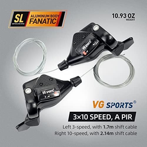 VG SPORTS MTB Bike Shifter Levers, 3x10 30Speed Left Right Lever Shifter Kits with Gear Indicator by VG SPORTS - Image 2