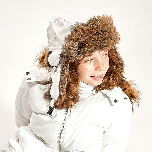 Image of Faux Fur Safety Reflective Aviator Trapper Hat Snow Ski Trooper Winter Cap