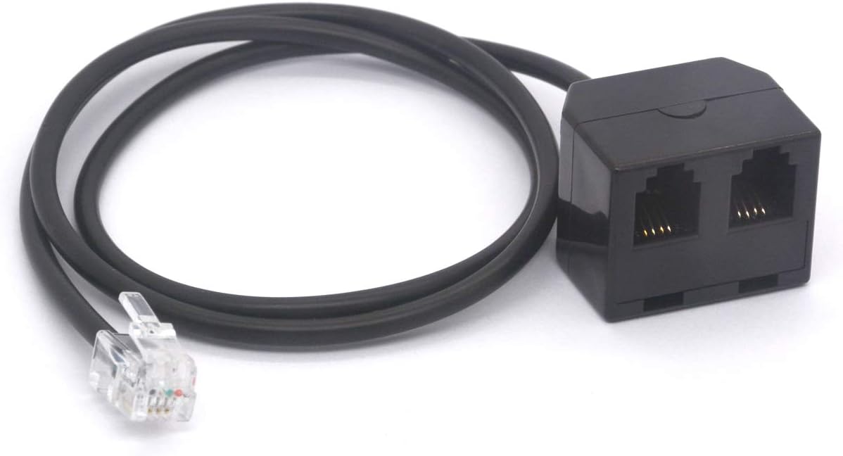 Tomost RJ9 Headset Splitter 4P4C Male to 2 RJ9 Female for Plantronics, Jabra, Hot Desking Office Phones