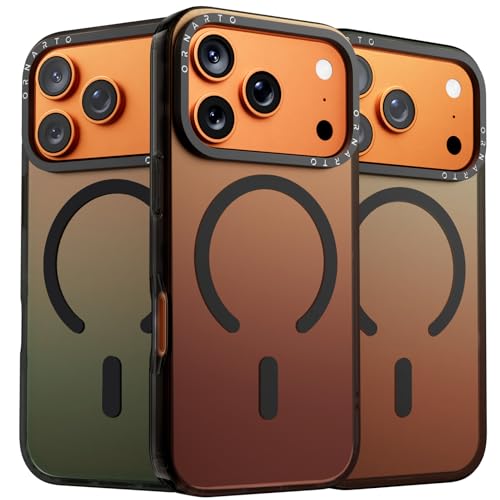 ORNARTO Magnetica Cover per iPhone 17 Pro (6,3"), Custodia Iridescente Fluorescente Colorata,[Compatibile con MagSafe],Protezione Fotocamera Potenziata，Trasparente Opaco– Luce Nero product image