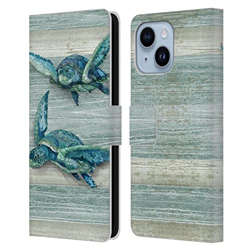 Étui portefeuille iPhone 14 Plus Paul Brent en cuir avec design tortue marine