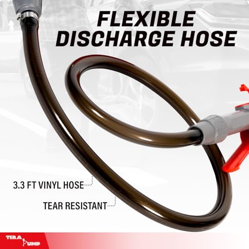TERA PUMP Portable Battery Powered Multipurpose Gas Transfer Pump (2.8 GAL/MIN) Liquid Transfer Pump with Quick Stop Nozzle for Gas, Diesel, DEF (2nd Gen)