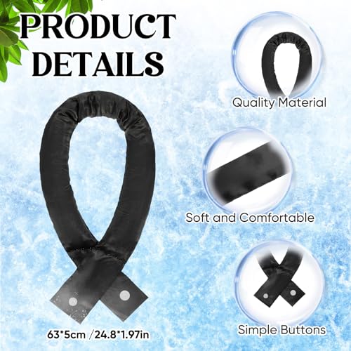 Image of Cozypower 6 Pcs Cooling Neck Wraps with Button Cooling Bandana Neck Cooler Scarf for Hot Weather Ice Neck Wrap Summer Outdoor
