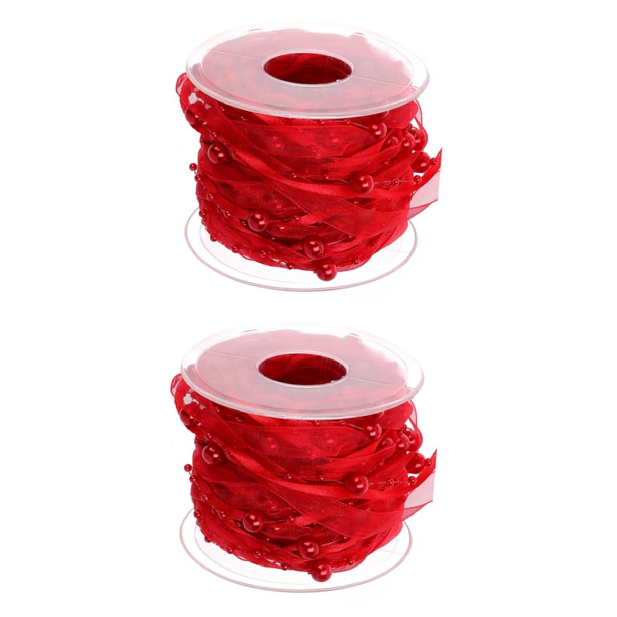 Ruban perlé de mariage double rouleau rouge pour bouquet créatif